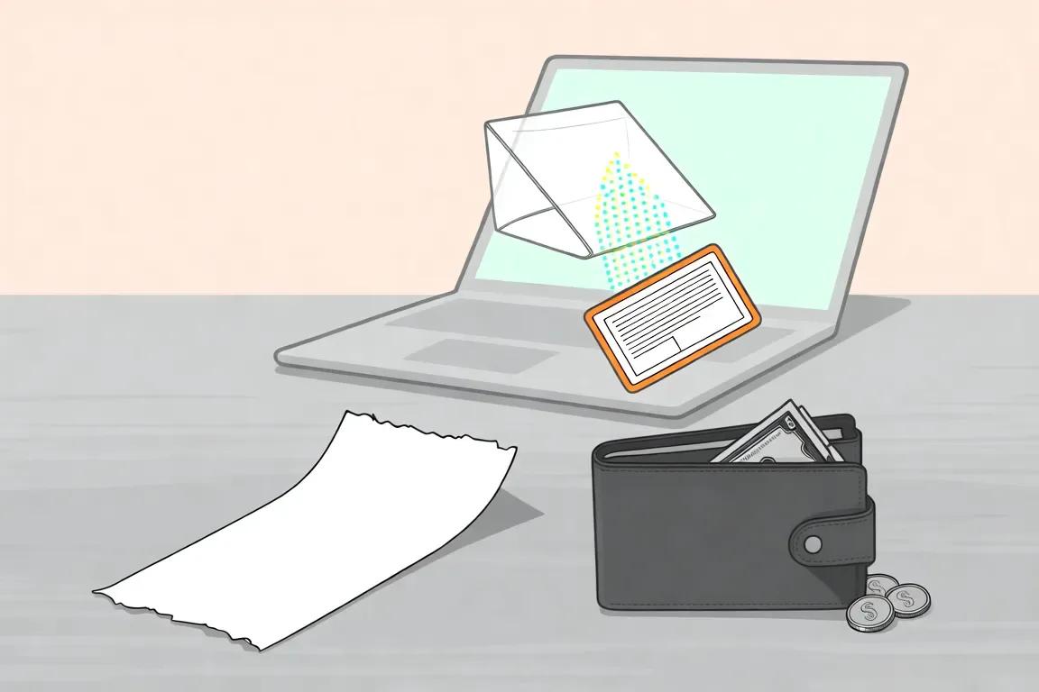Изображение показывает, как можно использовать смартфон для сканирования документов и хранения их в цифровом виде.